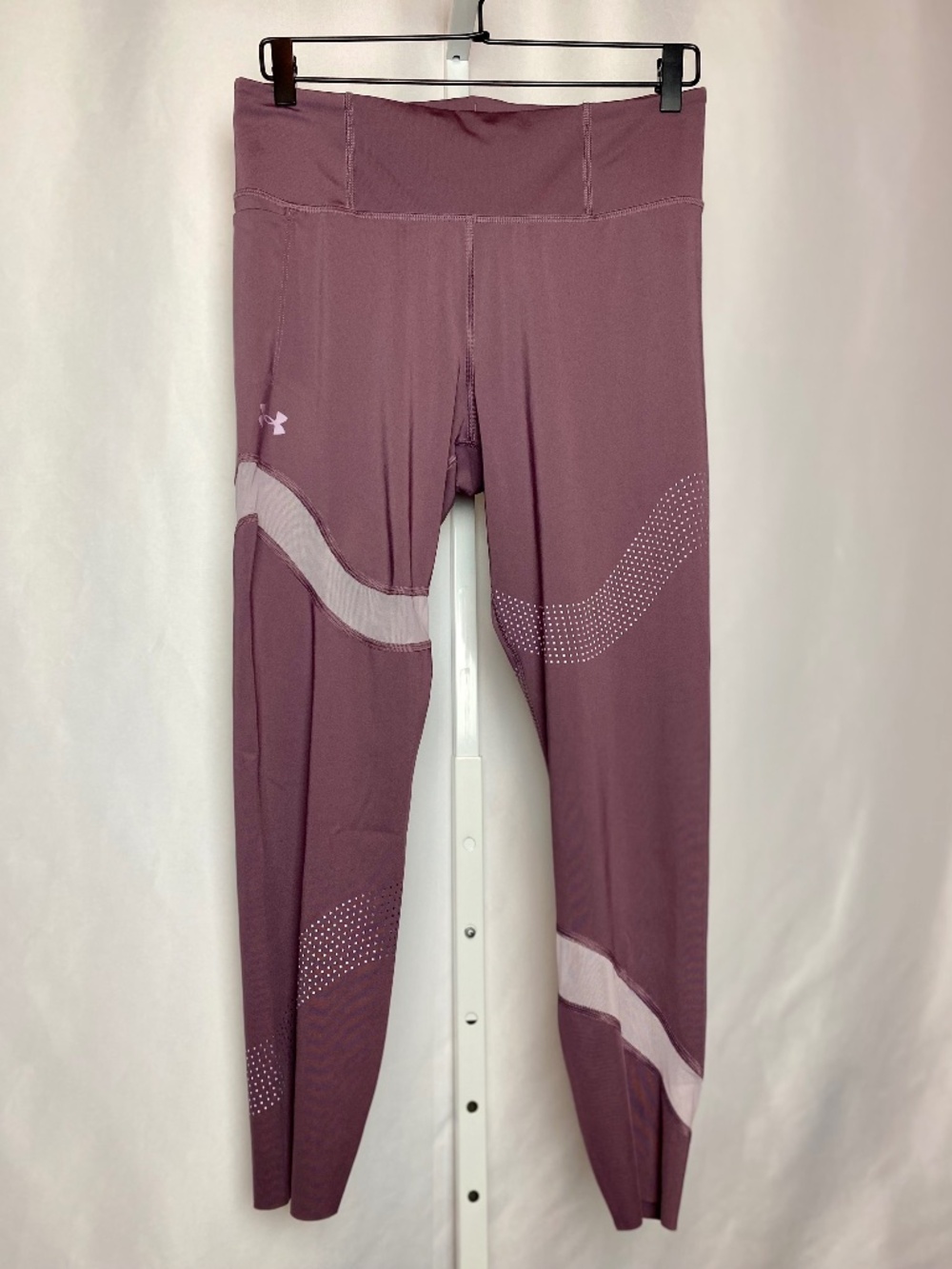 NWOT Under Armour Womenʻs Mauve SpeedPocket Wave Headgear Compression Tights L